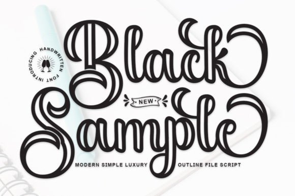 Black Sample Outline Font for Elegant Branding
