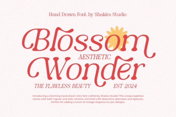 Blossom Wonder: A Handdrawn Serif Font for Elegant Branding
